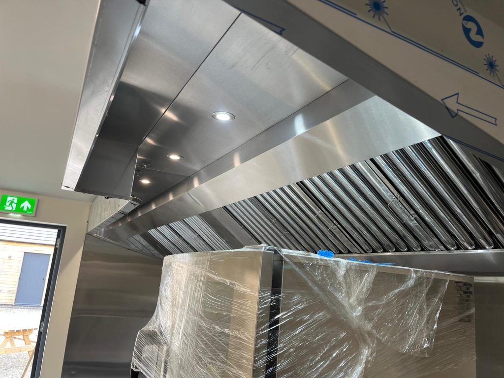 Professional kitchen canopy installation
